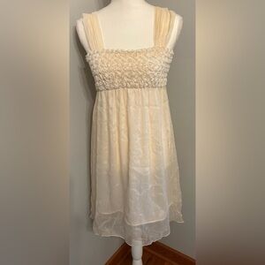 Maya Cream Floral Textured Dress